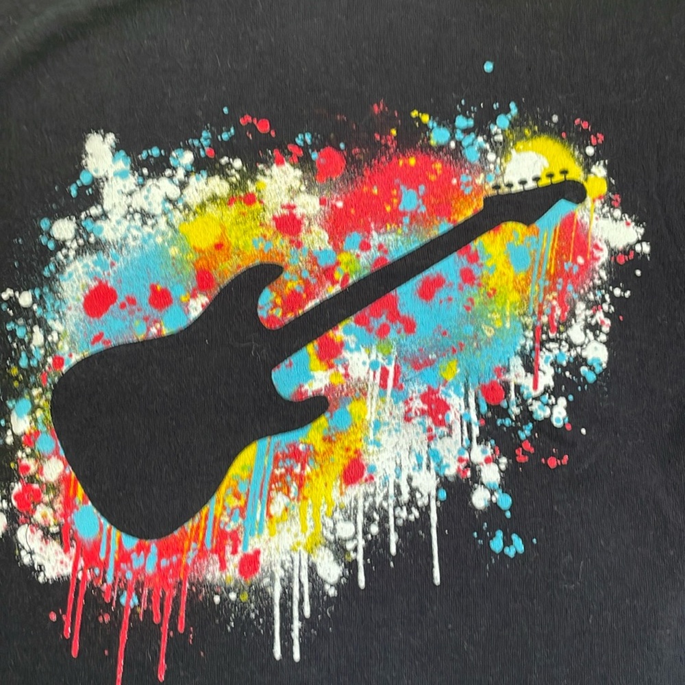 Wes and Willy Guitar Paint tee shirt short sleeve